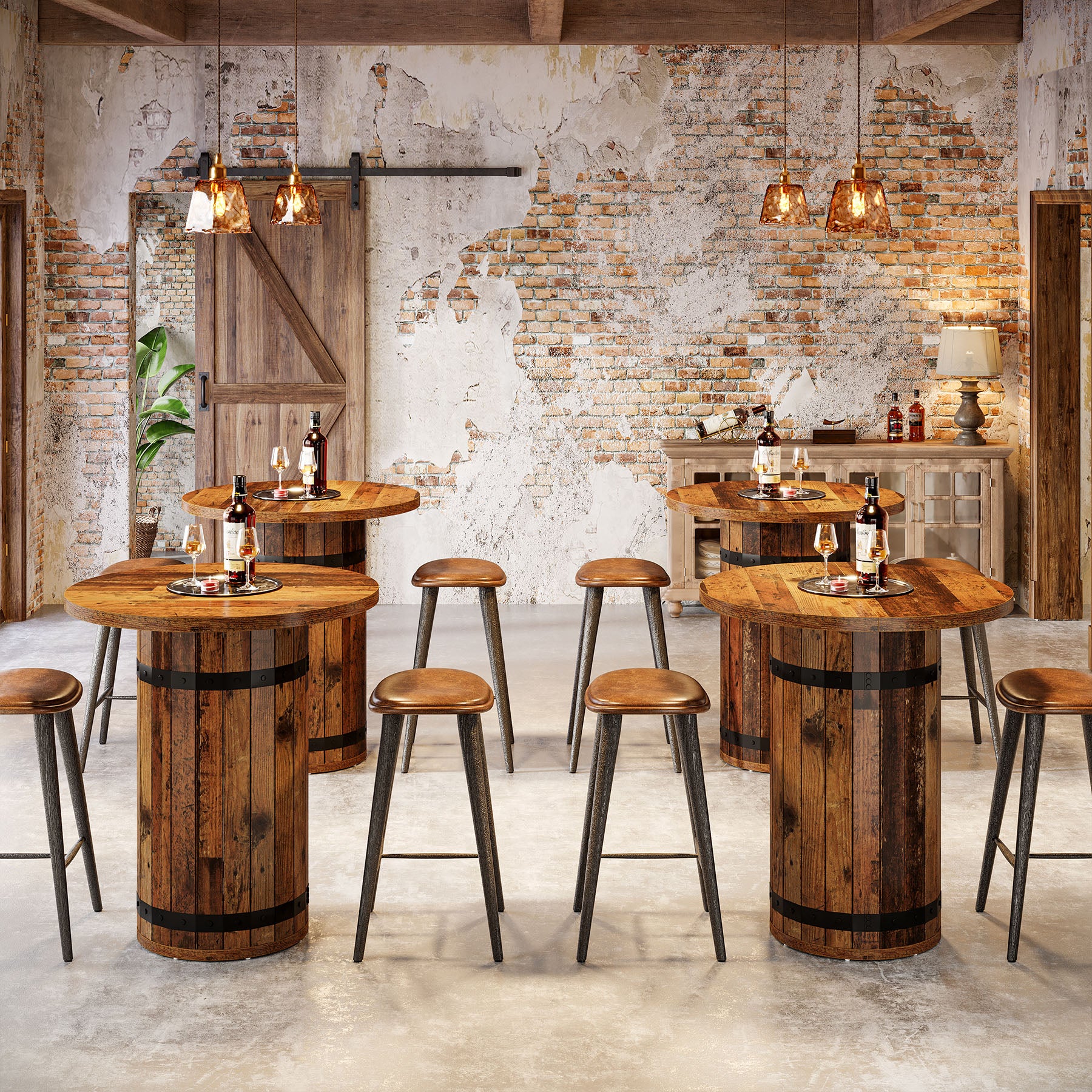 100 cm Tribesigns Ronde Bartafel, Bistrotafel voor Keuken en Woonkamer