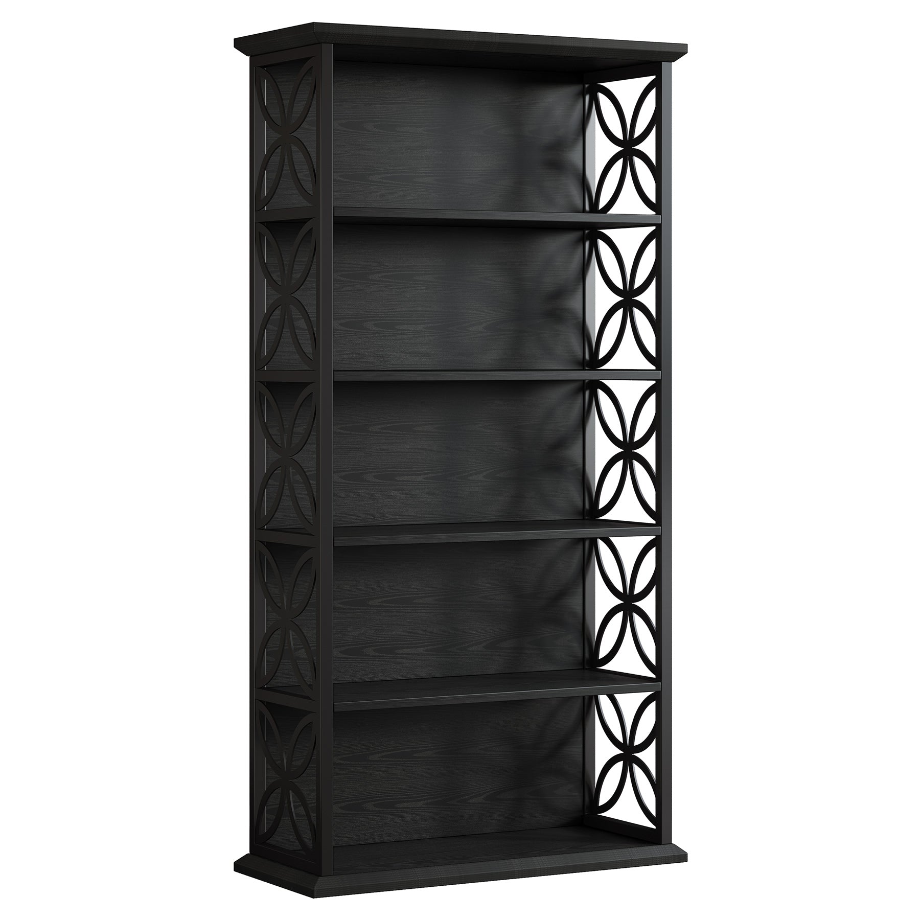 180 cm Industriële Boekenkast, 6 Open Rekken met Metaal Frame voor Elke Ruimte