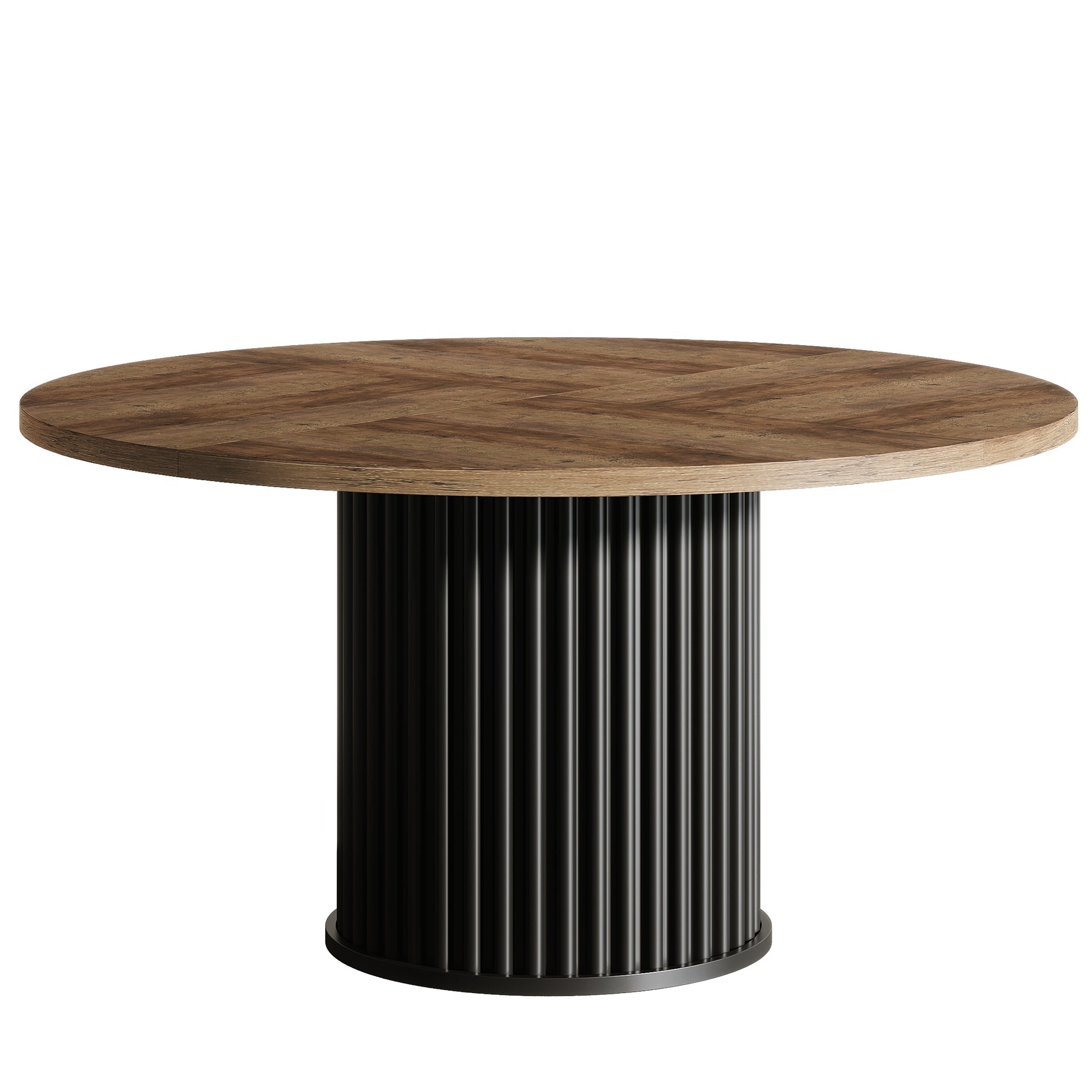 120 cm Zwart Ronde Conferentietafel, Stabiel Bureau voor 4-6 Personen