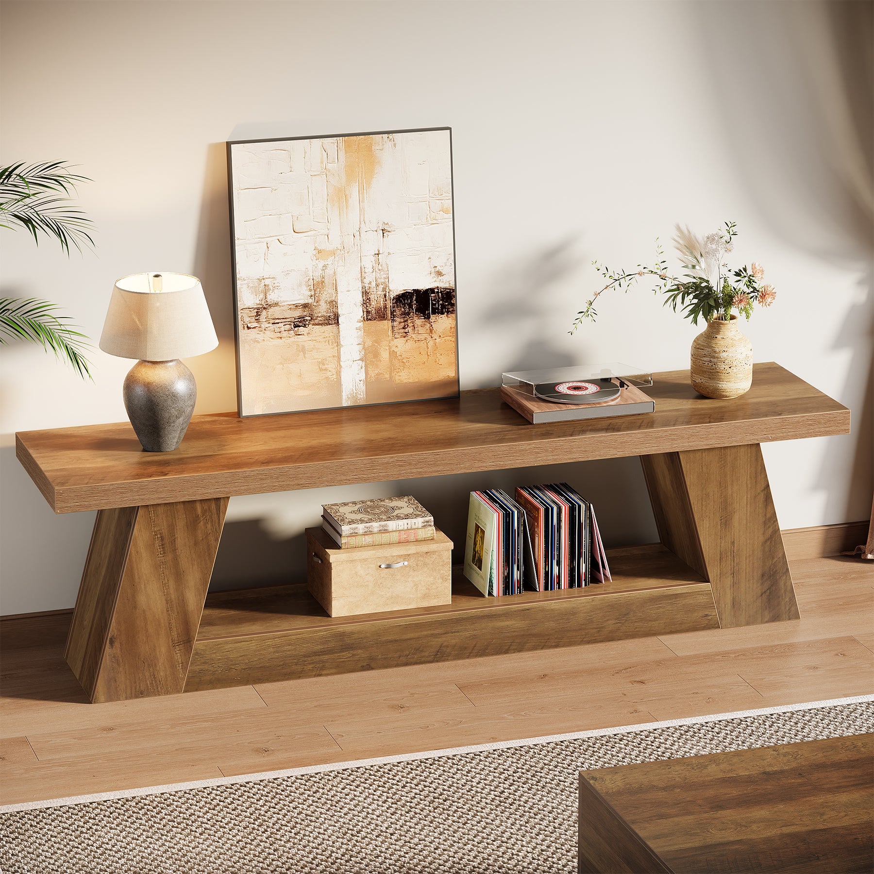 Tribesigns 160 cm TV-Meubel, Extra Lange Mediaconsole met Plank voor Woonkamer