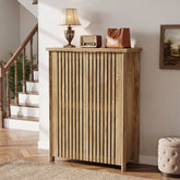 Tribesigns 80 × 35 × 111 cm schoenenkast met 2 lamellendeuren, schoenenrek met 6 niveaus voor de hal 3