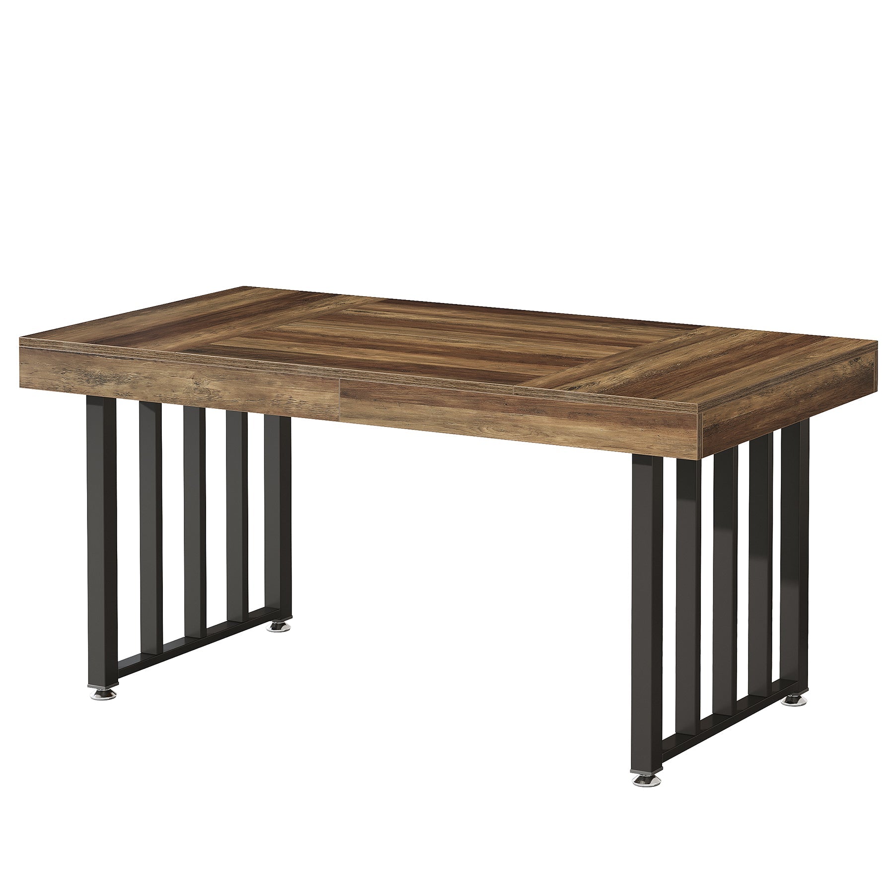 Tribesigns Eettafel 140 cm voor 4 personen, Rechthoekige Keukentafel met Stevige Metalen Poten