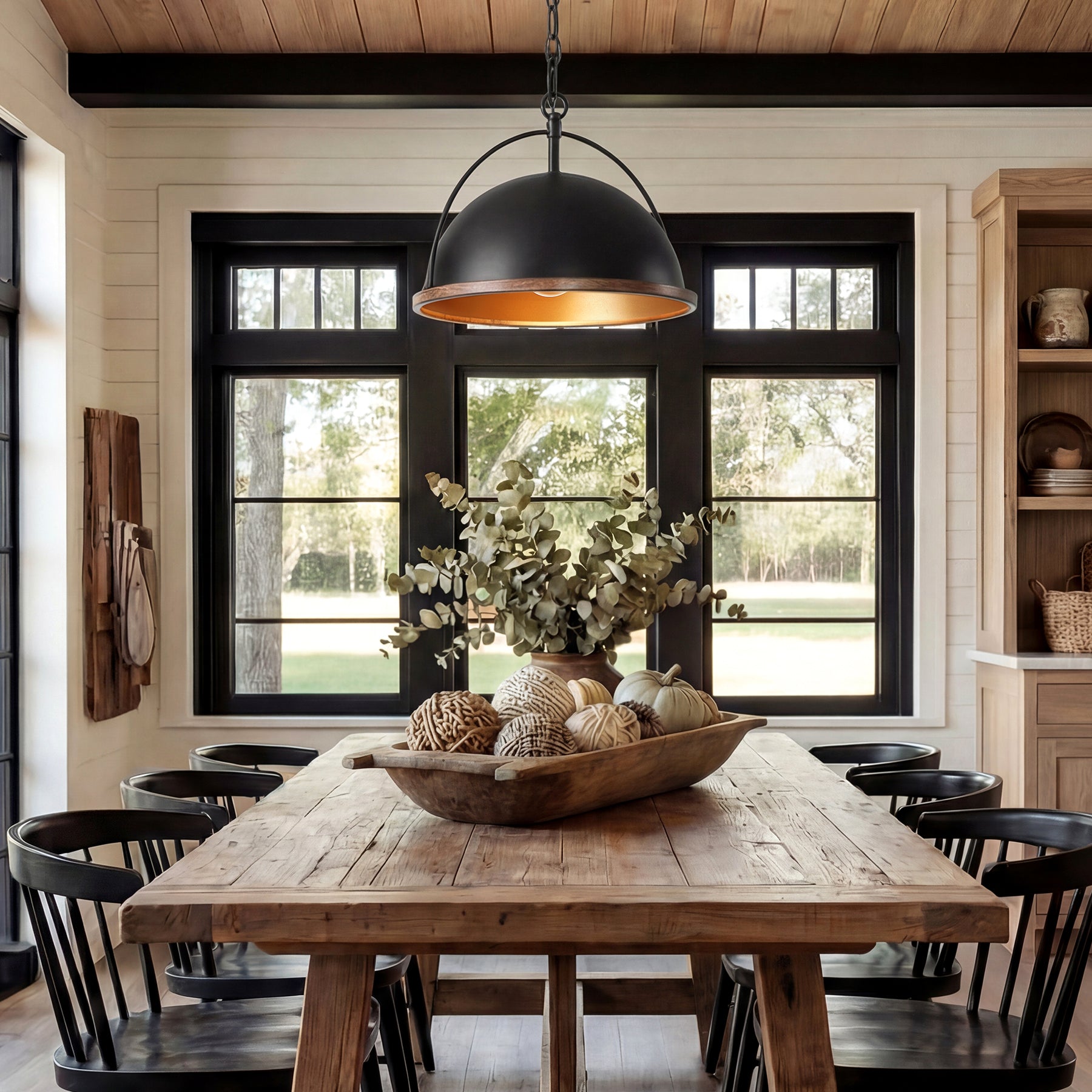 33 cm Metalen Hanglamp met Verstelbare Hoogte, Industriële 1-Lichts Lamp voor Woonkamer Keuken Slaapkamer
