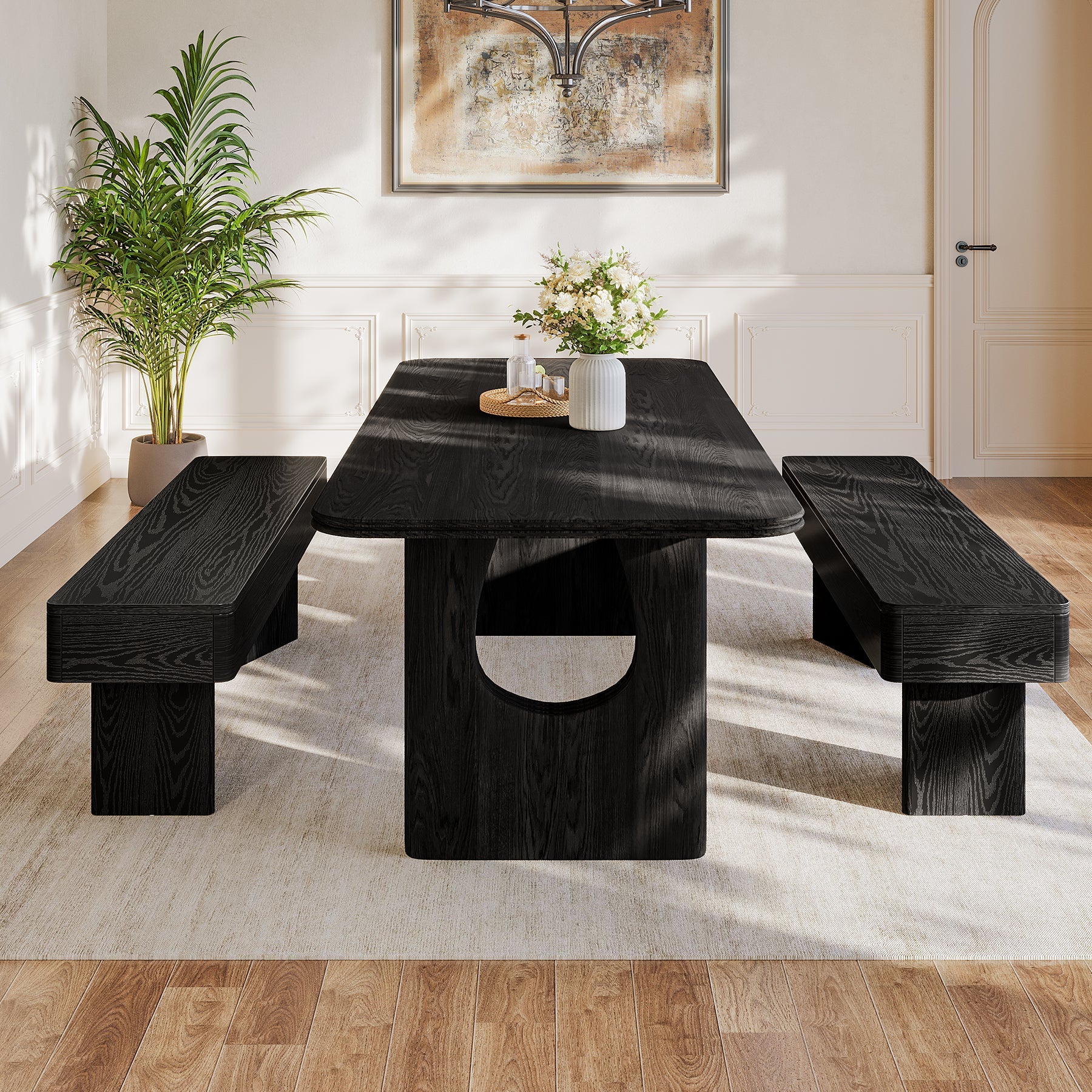 Tribesigns Zitbank Zwart 120 cm, Moderne Halbank voor Entree, Slaapkamer en Eetkamer