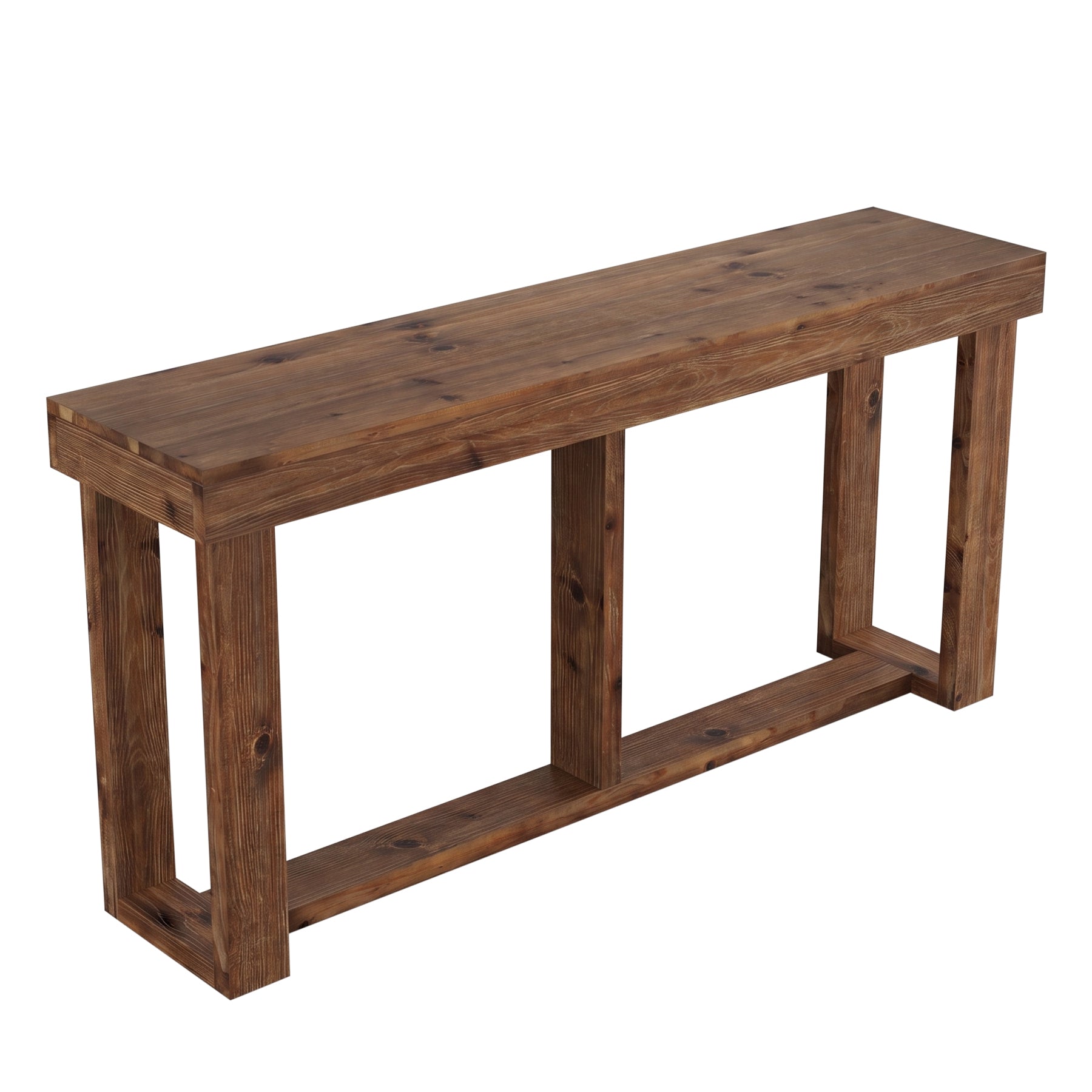 160 cm massief houten consoletafel, landelijke bank- en entree tafel voor de woonkamer