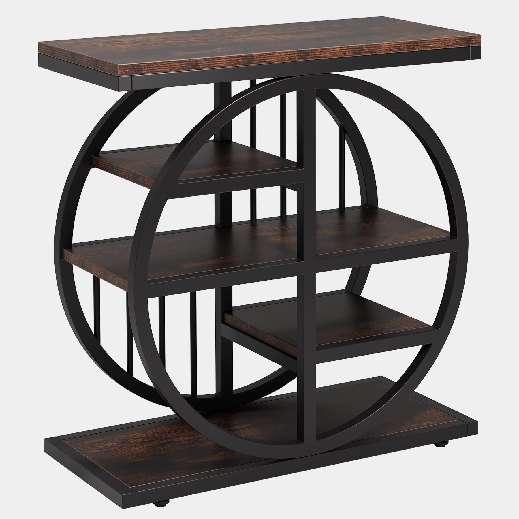60 x 30 cm Industriële Bijzettafel, Smalle 5-Etages Tafel voor Woonkamer en Slaapkamer