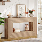 Tribesigns 150 cm Landelijke Consoletafel, Smalle Houten Tafel met Opslag 3