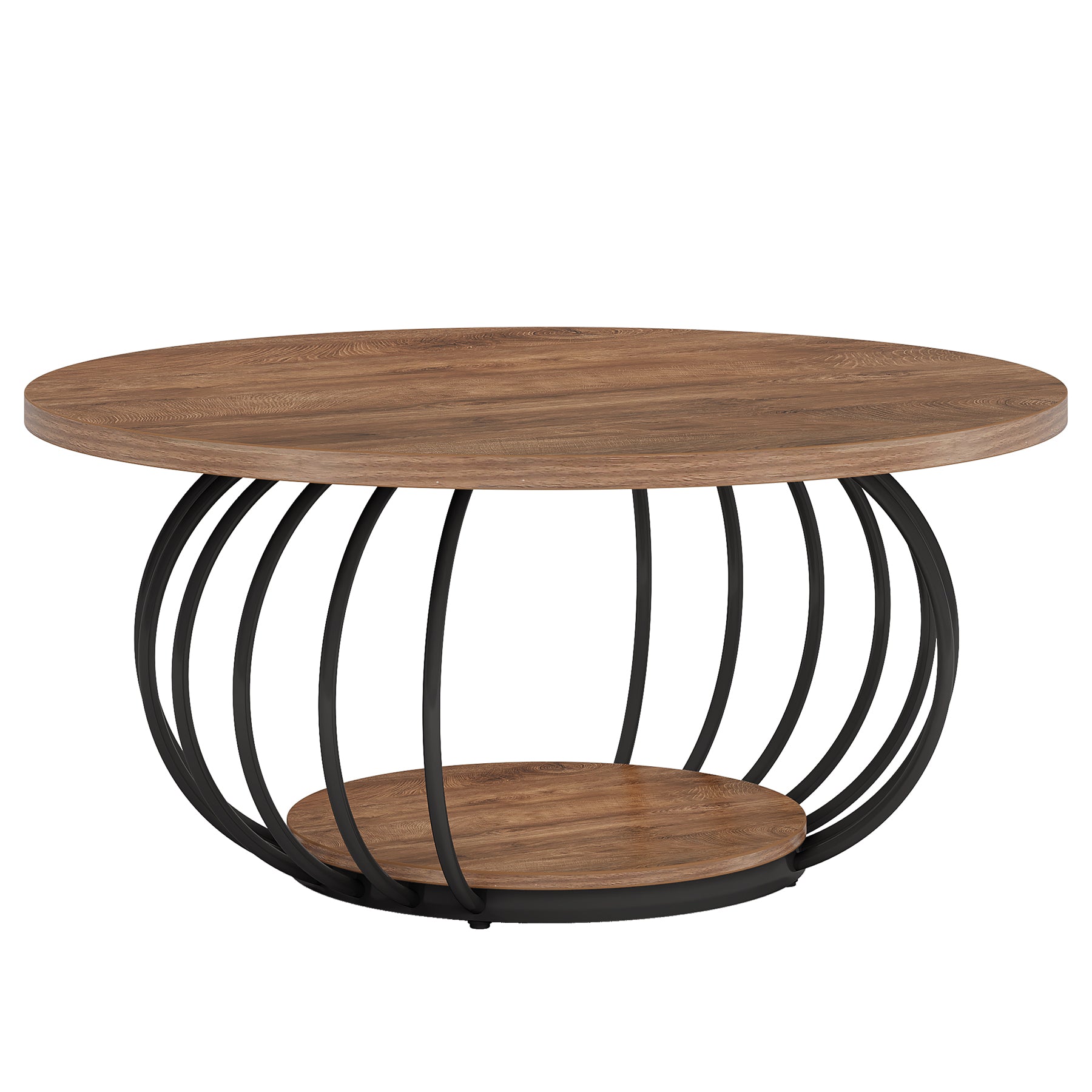 Salontafel Rond 100 cm van Hout met Metalen Frame