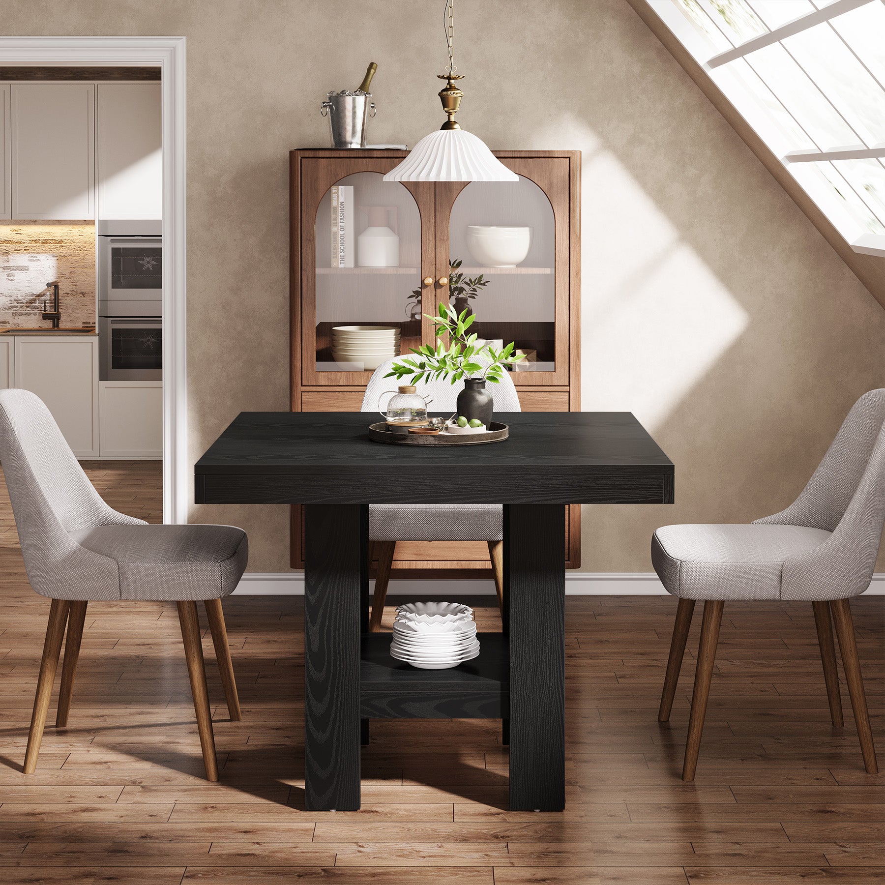 Tribesigns Vierkante Eettafel 80 cm voor 4 Personen