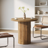 80 cm Ronde Conferentietafel voor 4 Personen, Stevige Basis voor Overlegruimte en Ontvangstbalie 3