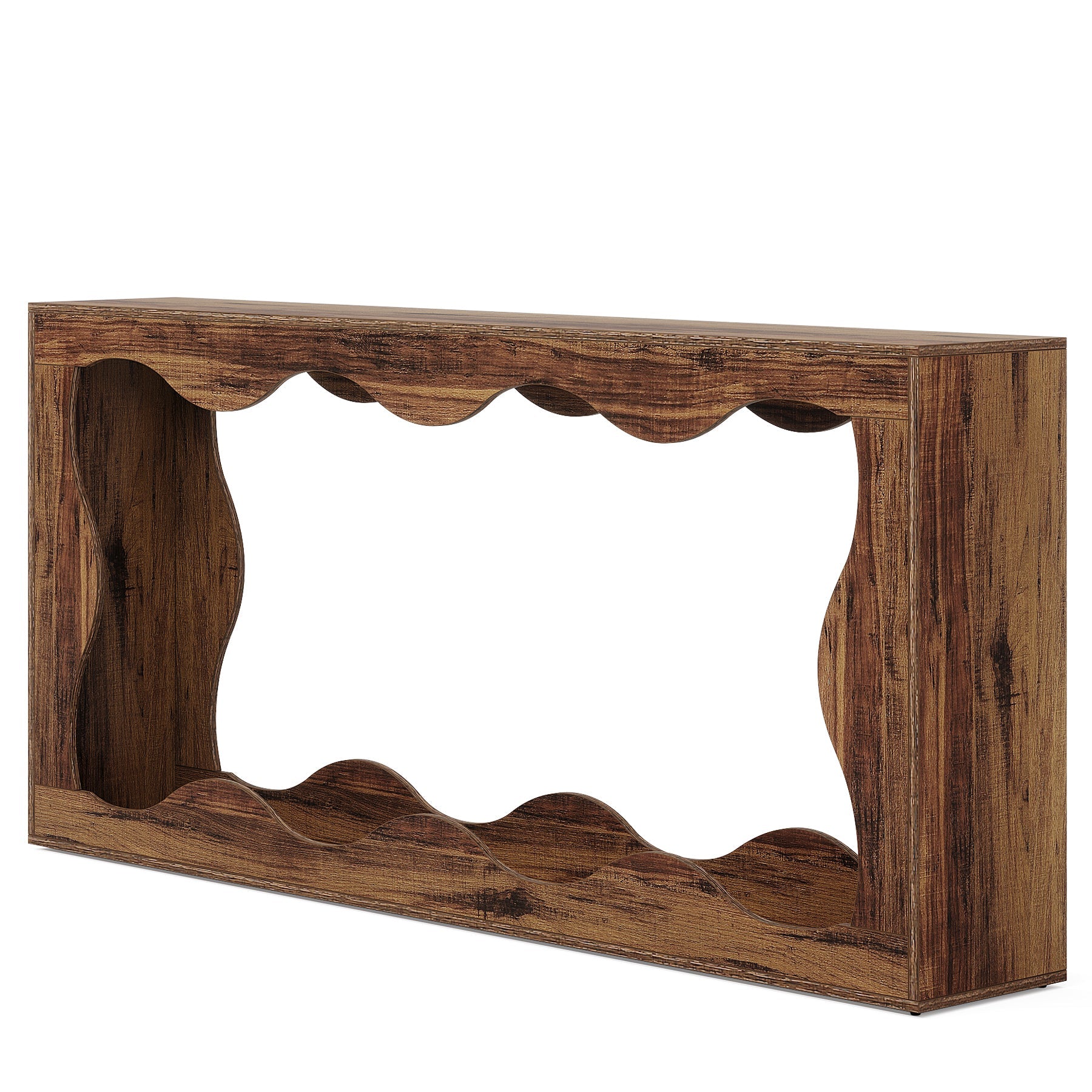 Tribesigns Consoletafel 160 cm Landelijk, Haltafel met 2 Planken