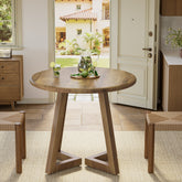 80 cm Ronde Eettafel, Bruine Keukentafel voor Twee tot Vier Personen 3