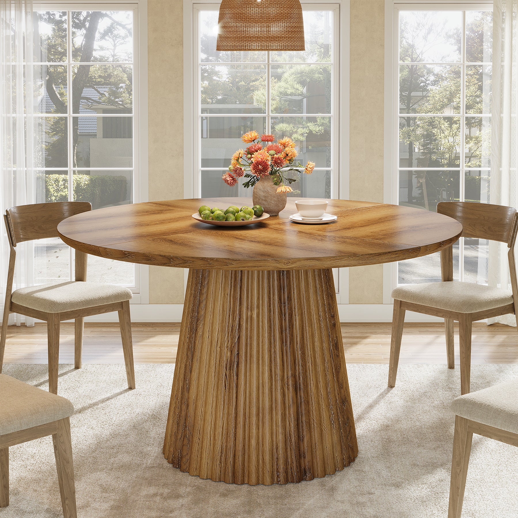 Tribesigns 120 cm Ronde Eettafel voor 4-6 Personen