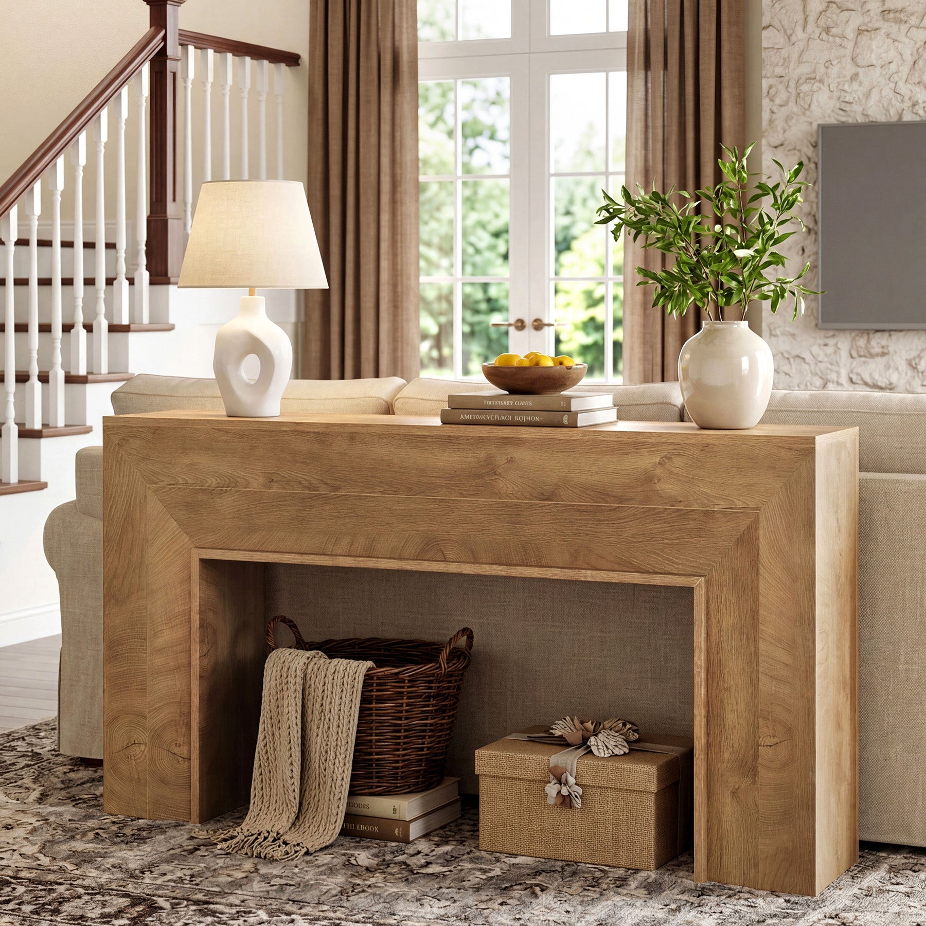 160 cm Tribesigns lange consoletafel met smal profiel, rustieke haltafel voor entree en woonkamer