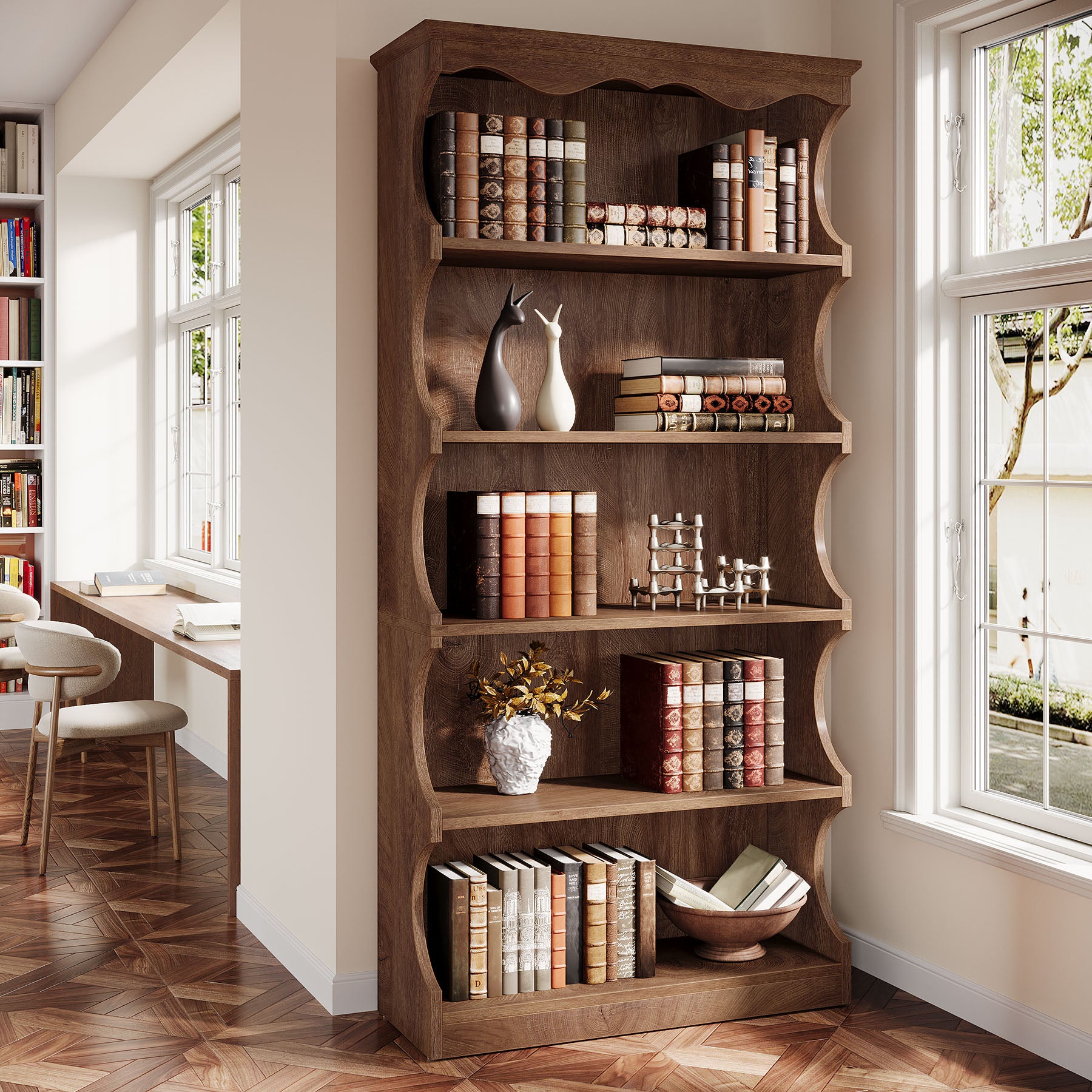 Tribesigns Boekenkast 178 cm Hoog met 5 Open Planken voor Woonkamer