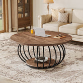 Salontafel Rond 100 cm van Hout met Metalen Frame 3