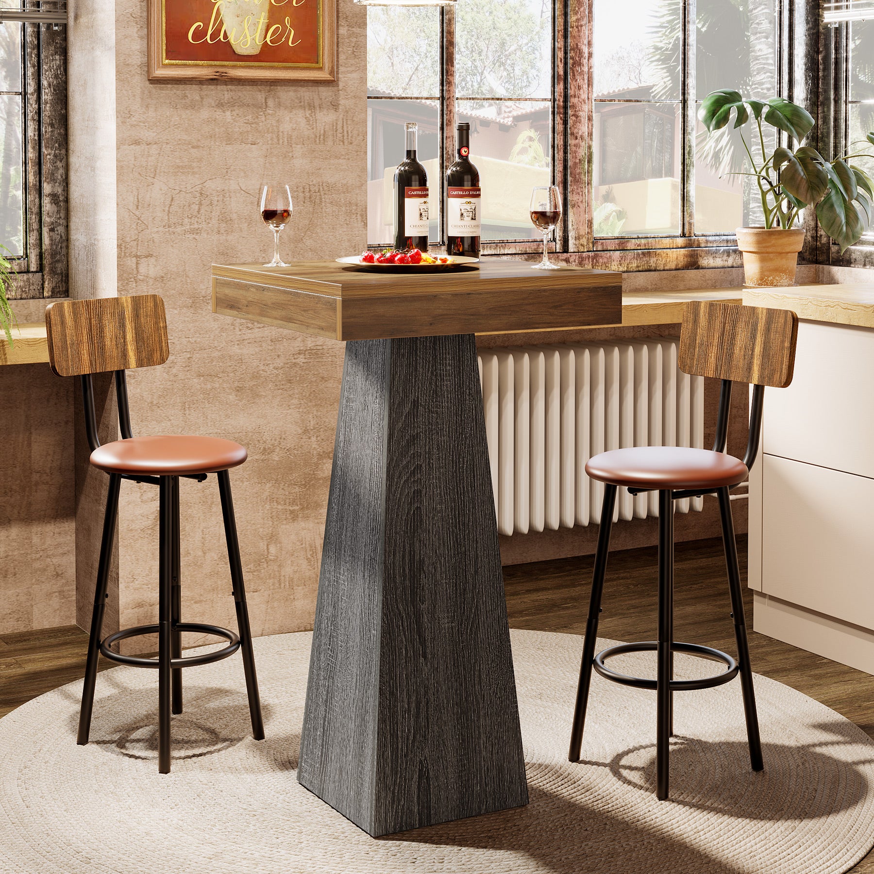 Tribesigns 102 cm Bartafel, Hoge Bistrotafel voor Kleine Ruimtes