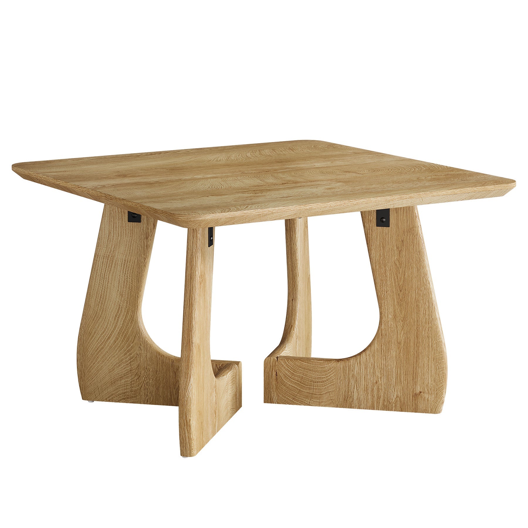 Tribesigns vierkante salontafel 80 cm, moderne woonkamertafel met sculpturaal houten frame