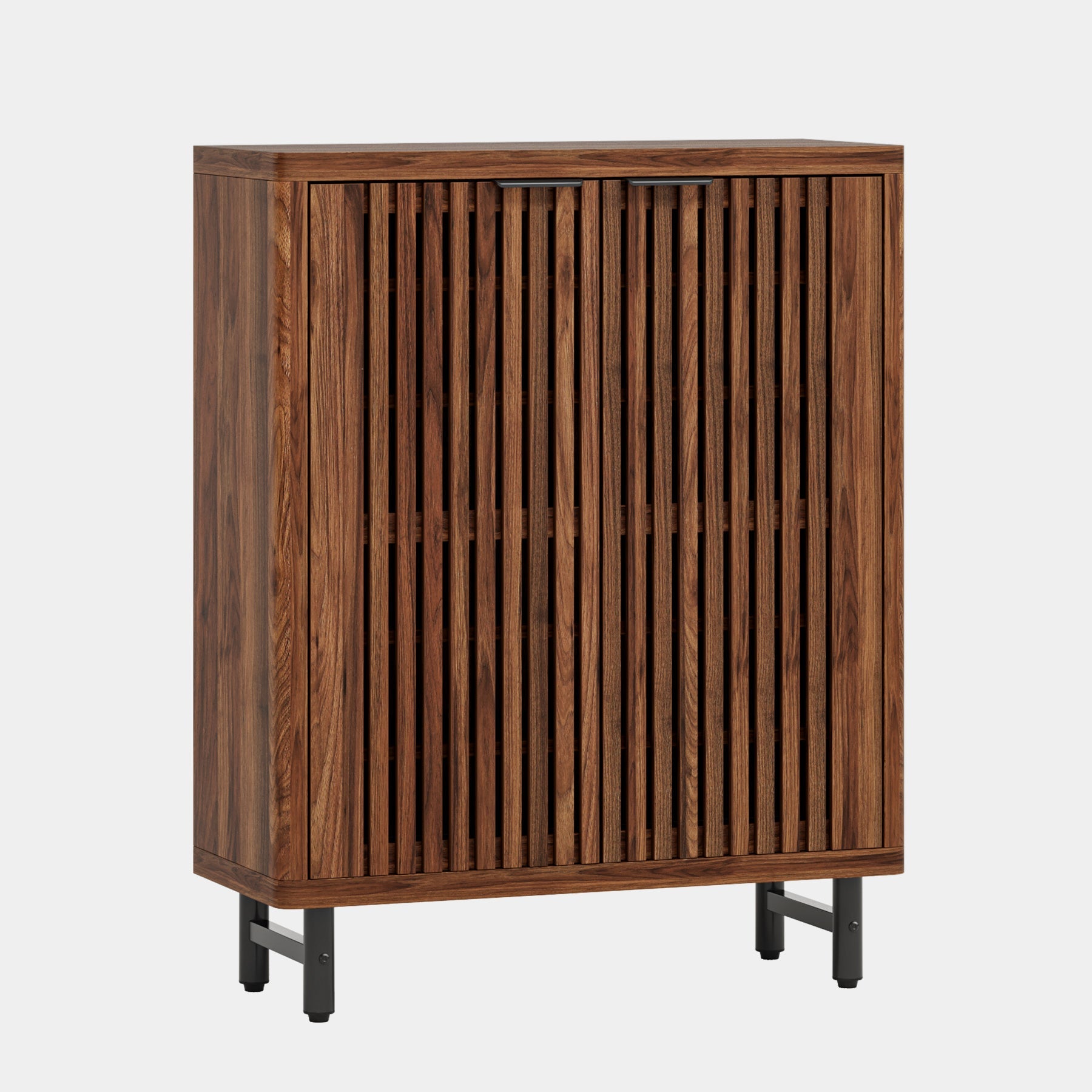 110 cm Retro Schoenenkast, Zes Planken Opbergmeubel met Verstelbare Schappen