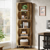 182 cm Hoge Hoekkast, Vijfplanken Opbergmeubel voor Woonkamer en Slaapkamer 3