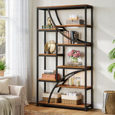 9-Tier Bookcase, 70.87" Industrial Etagere Bookshelf with Open Shelf 3