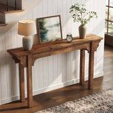 63" Wood Console Table, Mid-Century Entryway Table Sofa Table for Hallway 3