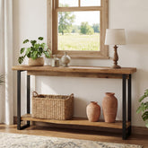 160 cm Massief Houten Live-Edge Consoletafel met Metalen Poten 3