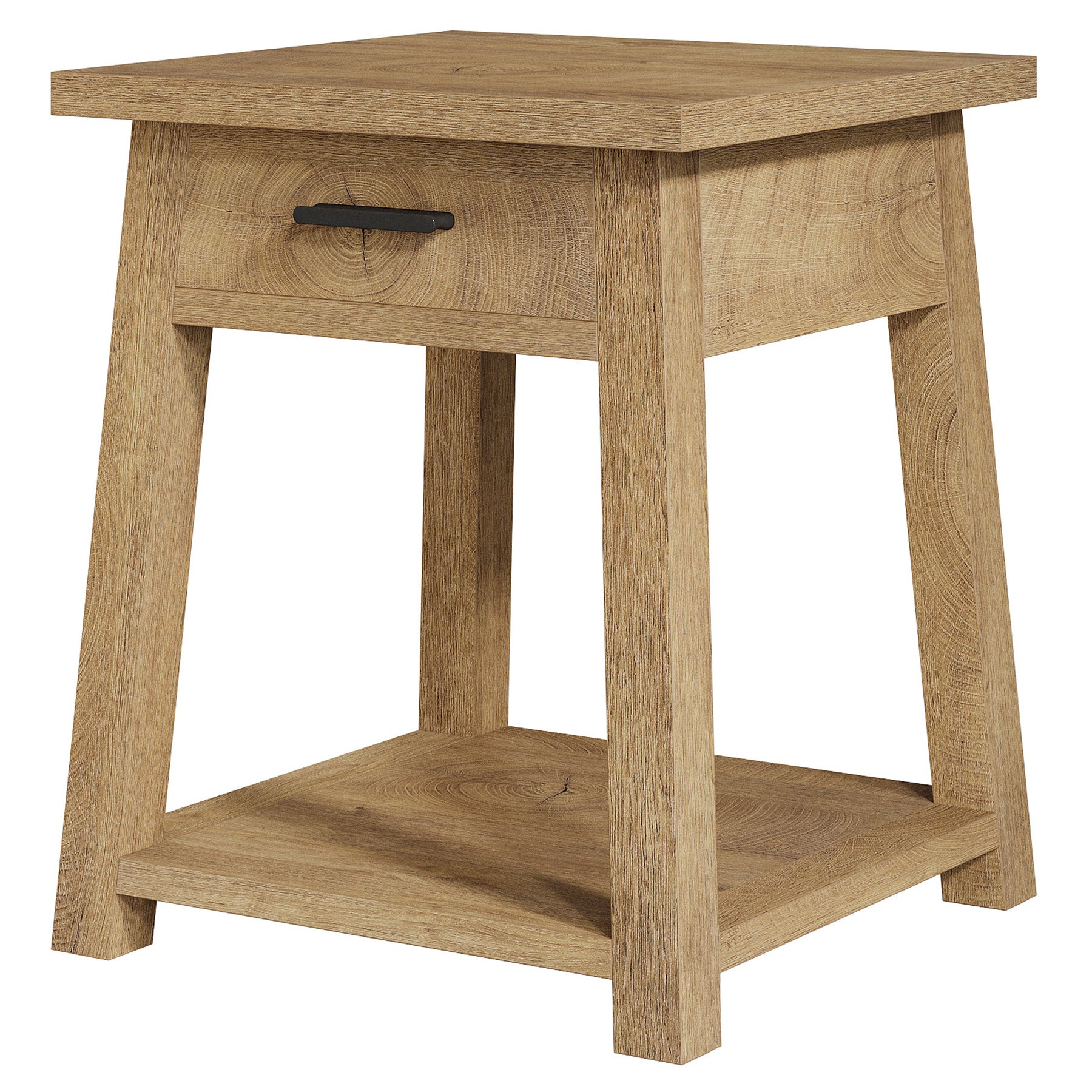 50 cm Tribesigns nachtkastje met lade, rustieke bedtafel met open plank voor slaapkamer
