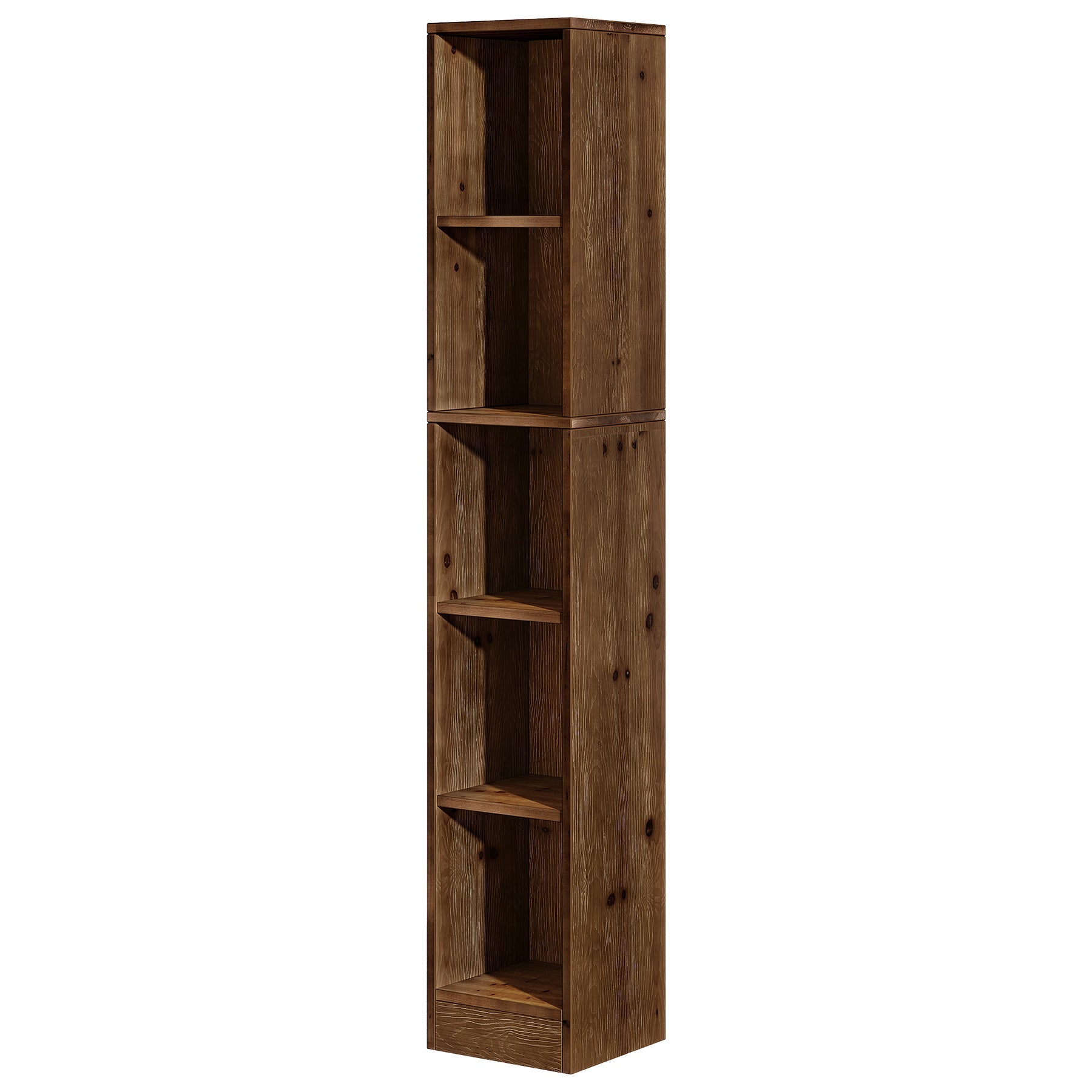 Tribesigns boekenkast van massief hout – 180 cm, smal 5-traps open rek voor boeken en accessoires