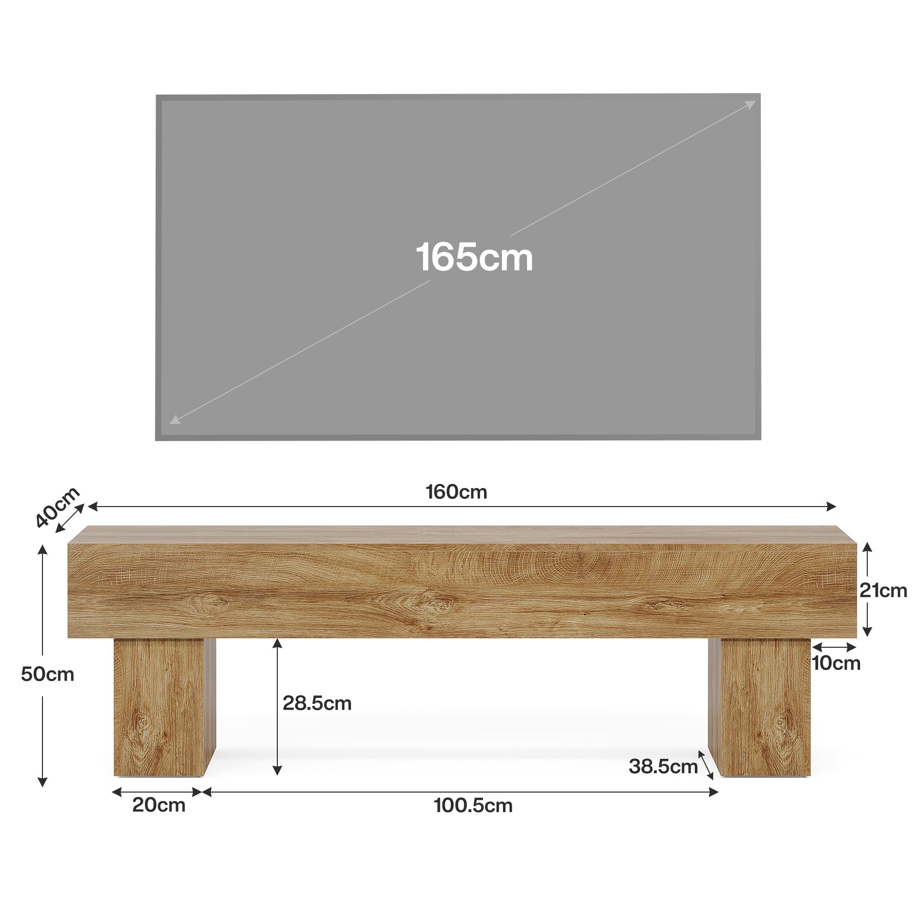 Tribesigns 160 cm TV-meubel, Farmhouse Entertainment Center voor Woonkamer en TV
