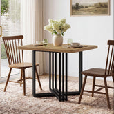 Eettafel 100 cm voor 4 personen, rechthoekige eettafel in industriële landelijke stijl met metalen frame 3