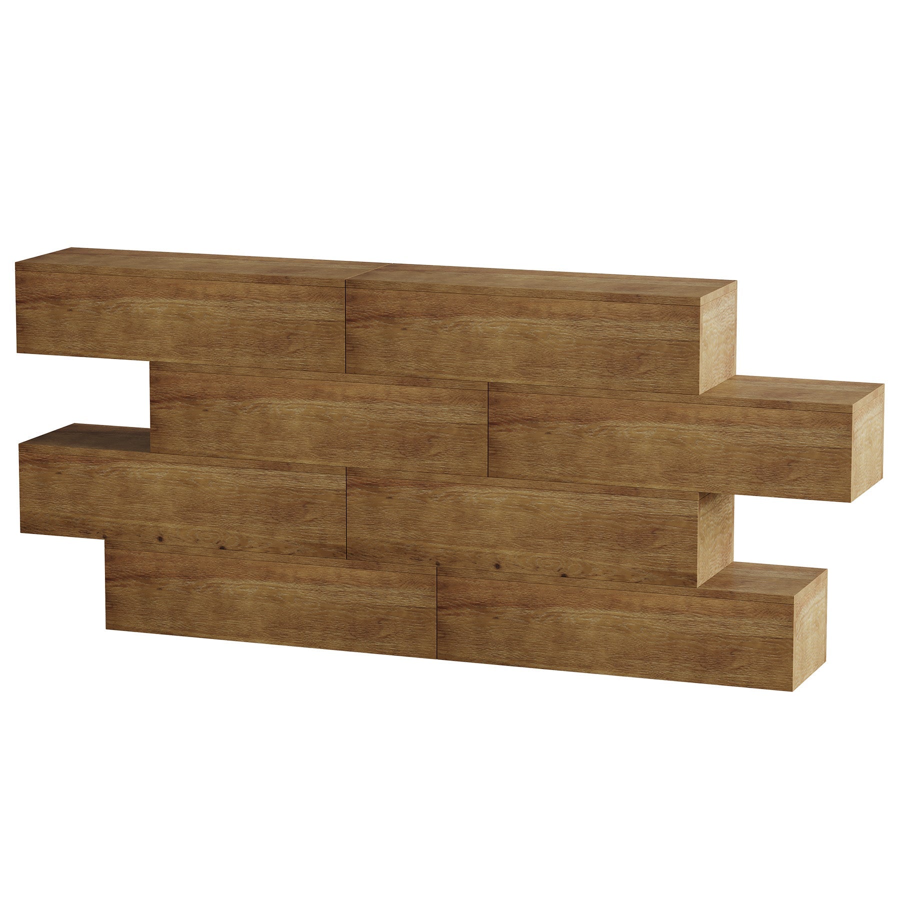 Tribesigns Massief Houten Console Tafel 110 cm met 4 niveaus, smalle haltafel in landelijke stijl