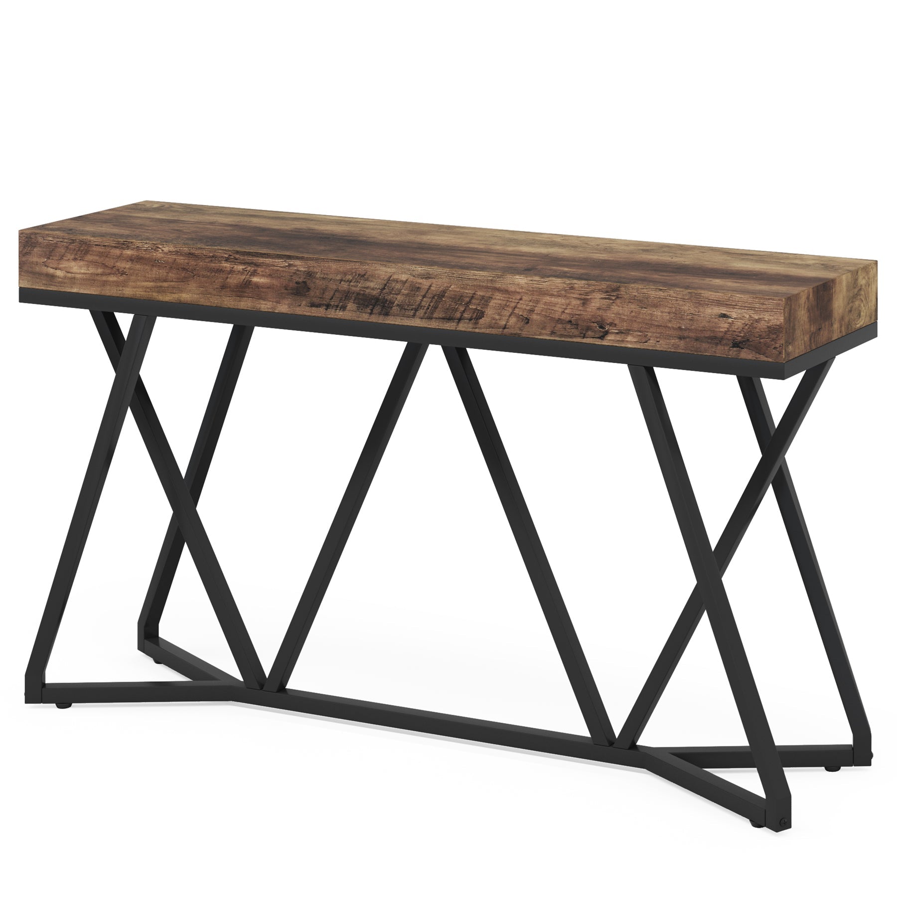 160 cm Metalen Console, Moderne Banktafel voor Entree en Woonkamer