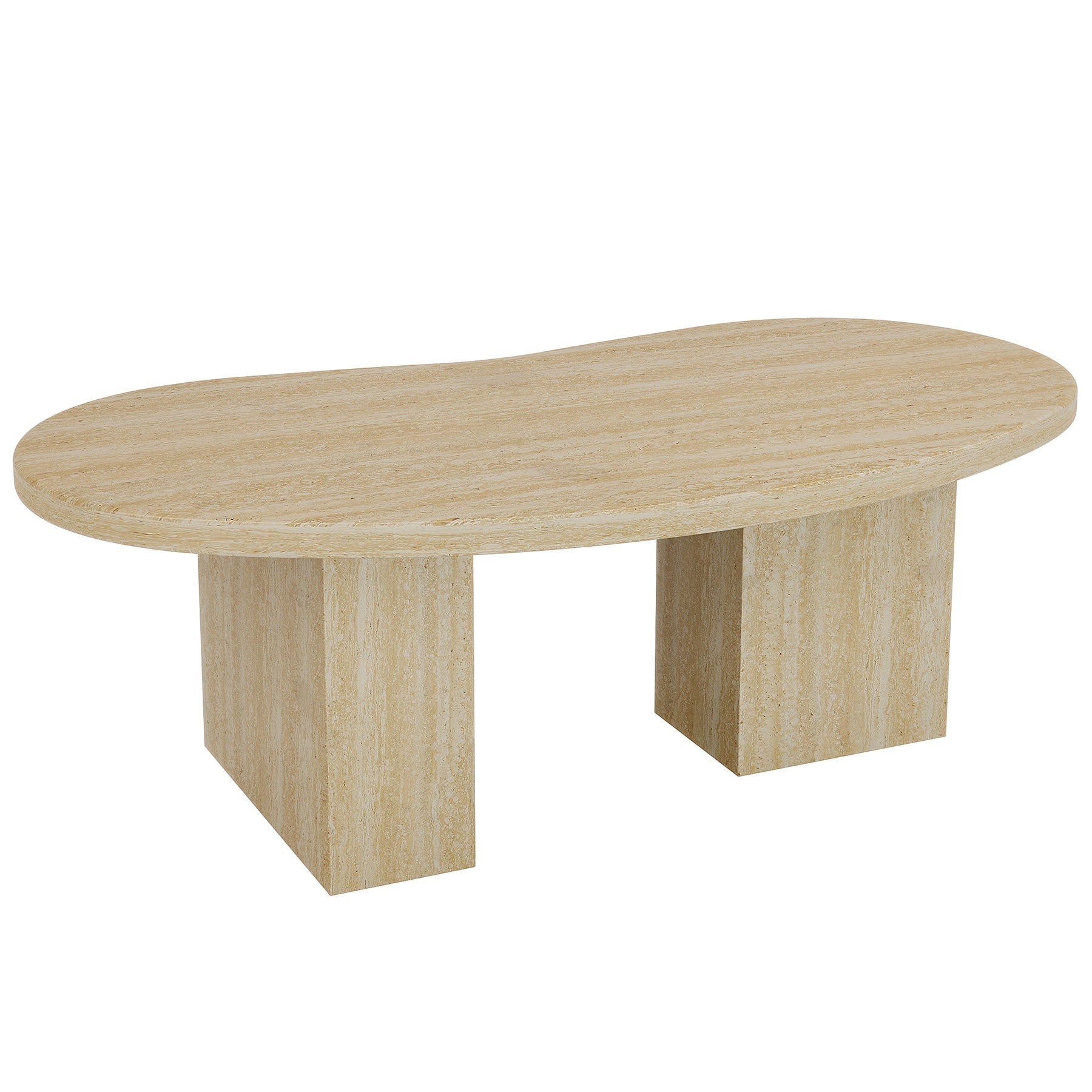 115 cm Ovale Salontafel, Grote Houten Cocktailtafel met Asymmetrische Voet in Eiken