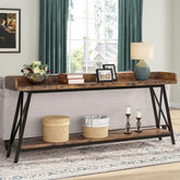 180 cm Industriële Consoletafel, Extra Lange Smalle Tafel voor Woonkamer en Hal 3