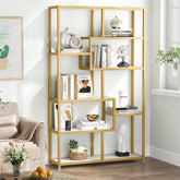 Tribesigns Gouden Boekenkast 180 cm, Marmerlook Etagère 3