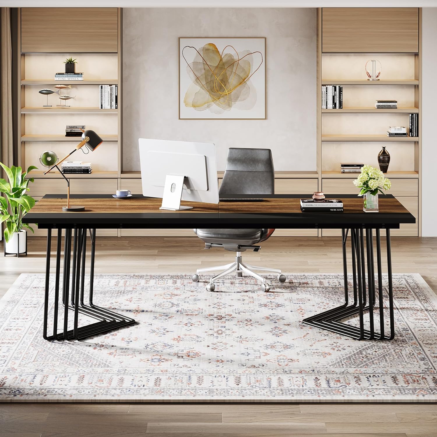 200 cm Computerbureau, Multifunctioneel Werkstation voor Thuiskantoor