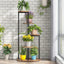 Vierlagen Plantenstandaard voor Binnen, Stevige Houten Planken met Metal Frame