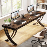 200 cm Bureau voor Twee Personen, Landelijke Computer Tafel met Stijlvolle Poten 3