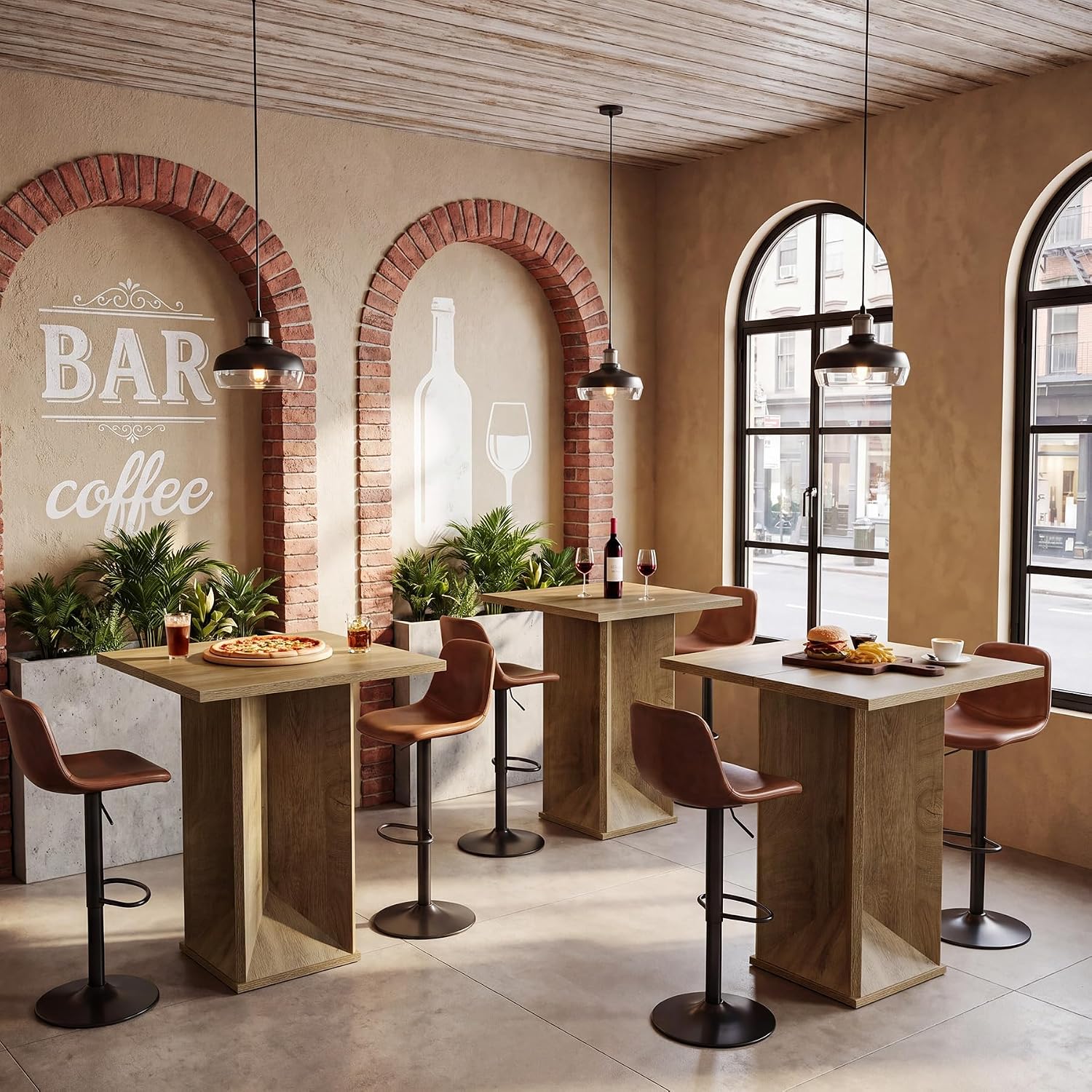 80 cm vierkante bartafel, thuisbar op bardhoekhoogte voor pub en bistro