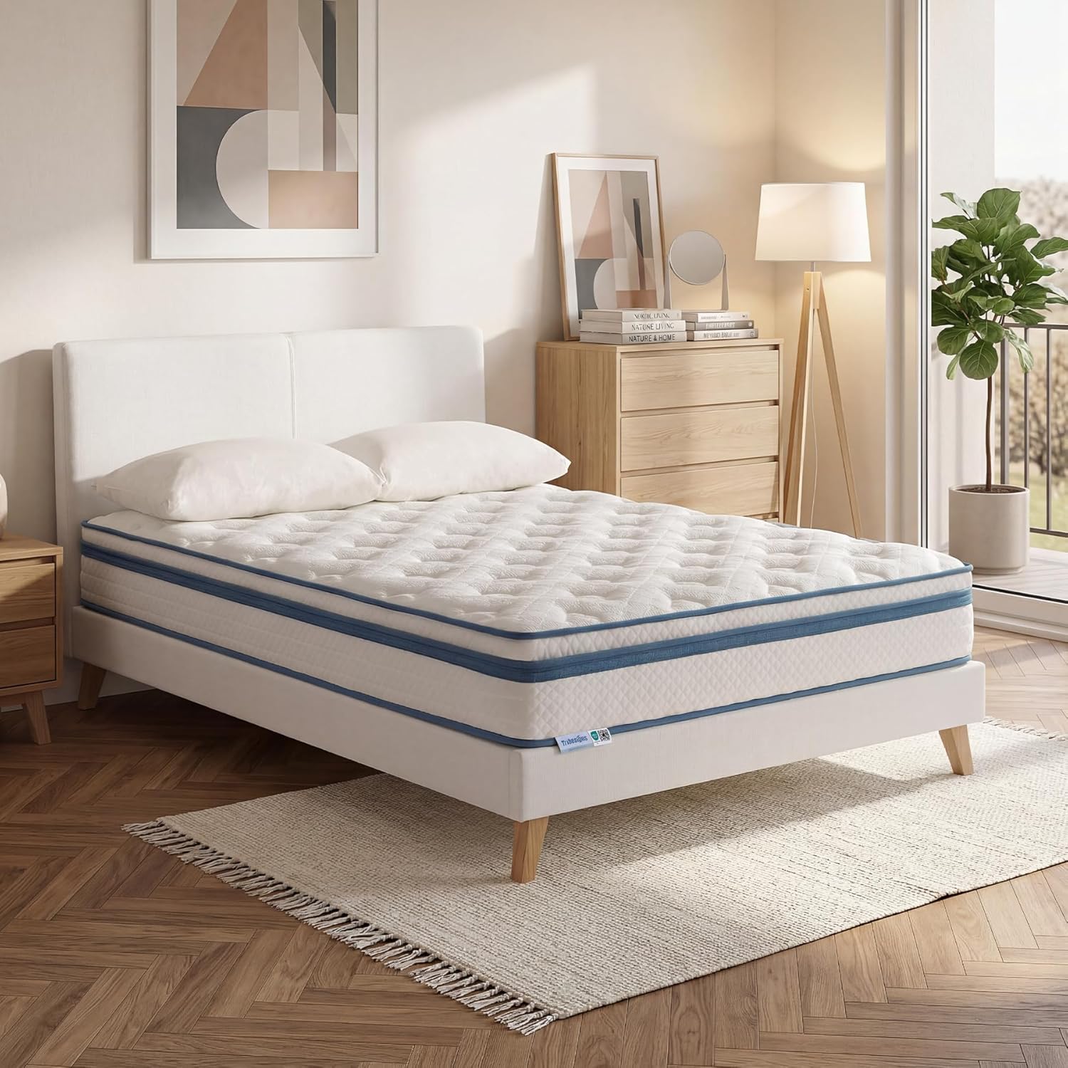 Pocketvering Matras H3 Medium Stevig, 7-Zones Orthopedisch Gel Memory Foam Matras met Koel Lyocell Oppervlak