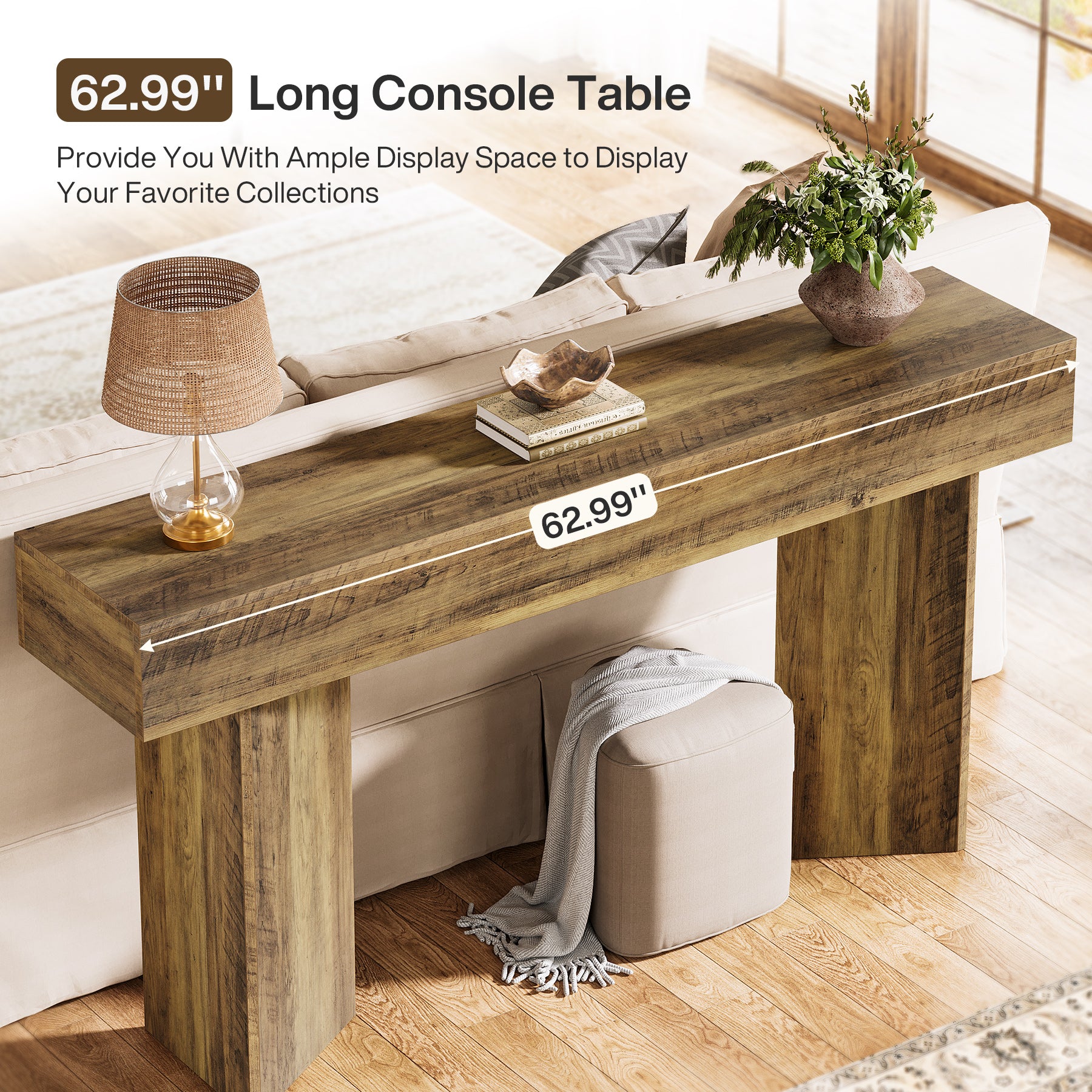 160 cm Smalle Consoletafel voor Entree, Lange Sofa Tafel voor Hal en Woonkamer