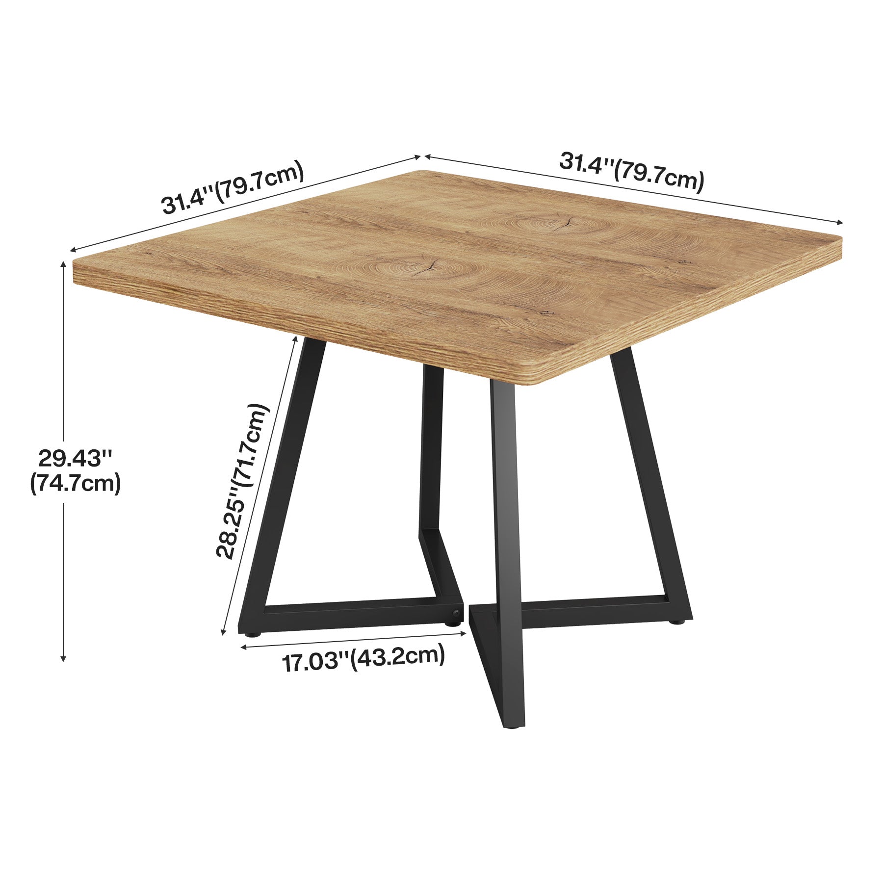 80 cm Vierkante Vergadertafel, Eettafels voor 2-4 Personen