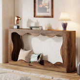 Tribesigns Consoletafel 160 cm Landelijk, Haltafel met 2 Planken 3