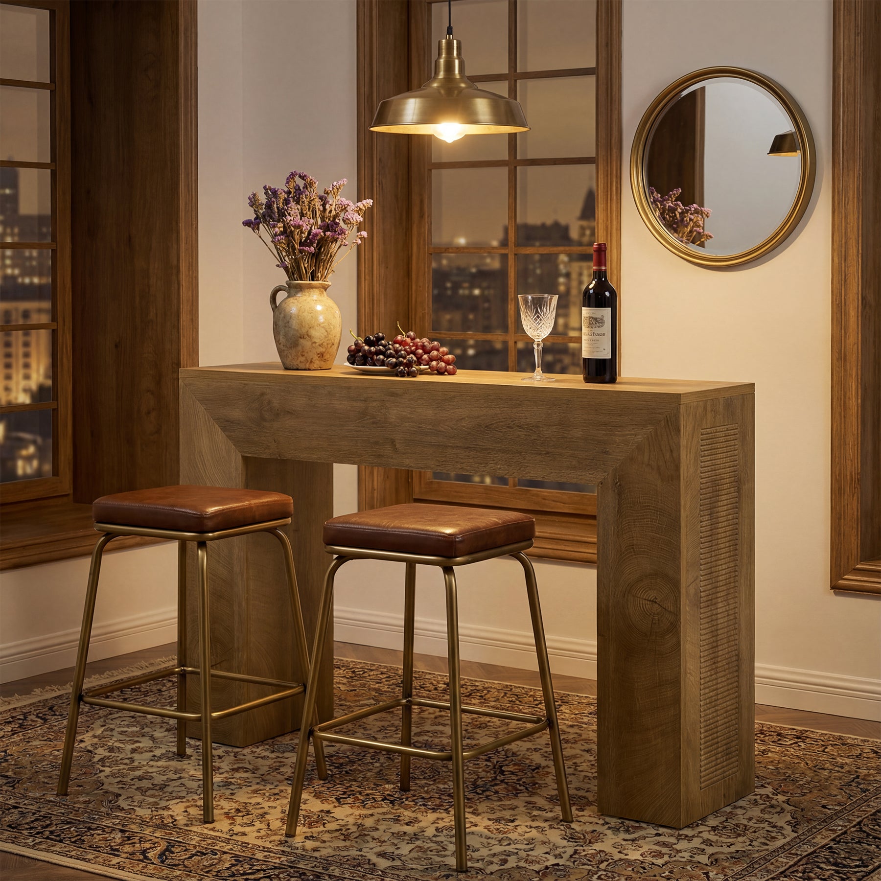 110 cm Console Tafel voor Hal, Kleine Farmhouse Sofa Tafel met Geprofileerd Ontwerp