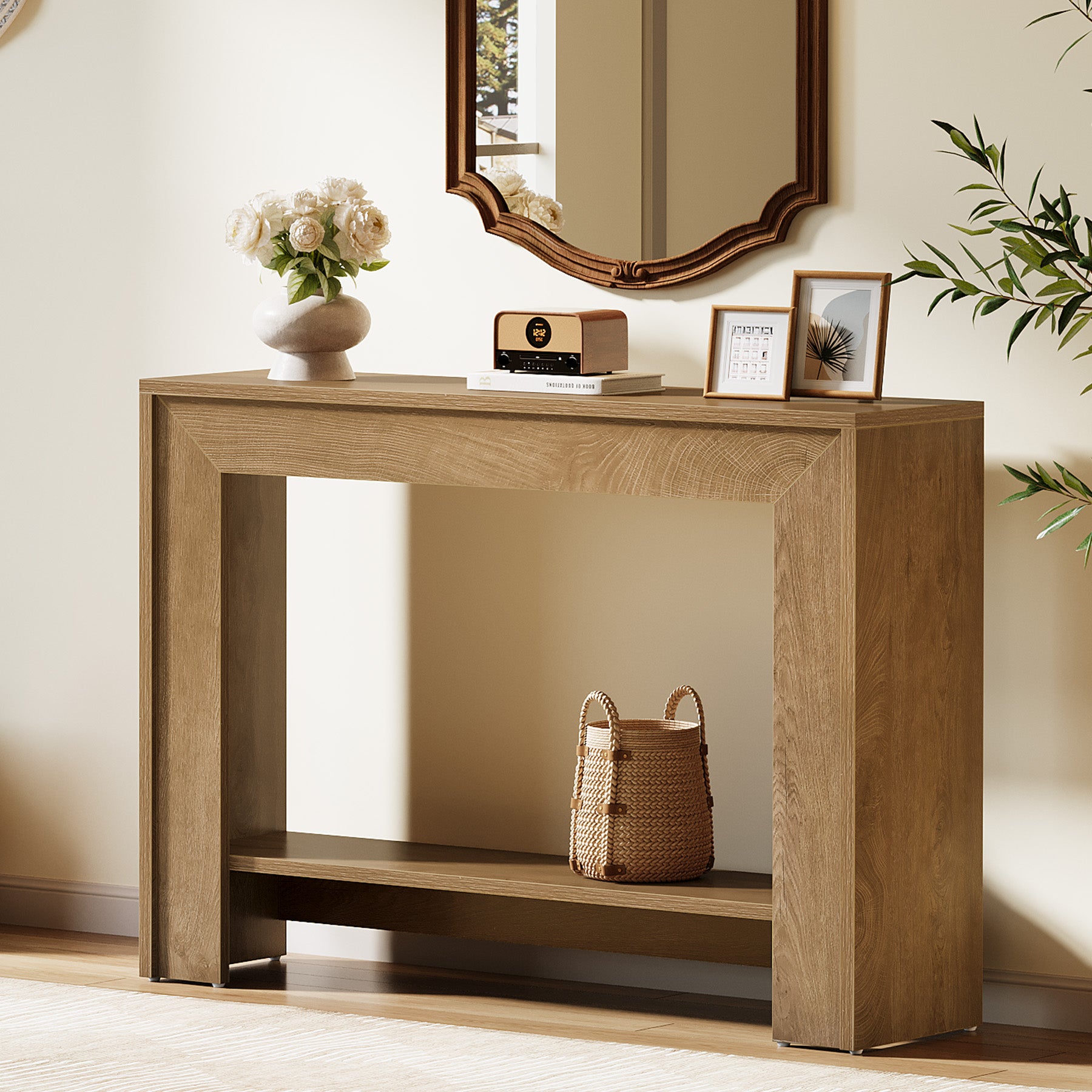105 x 30 x 80 cm Tribesigns smalle consoletafel met open opbergruimte, haltafel voor entree en woonkamer