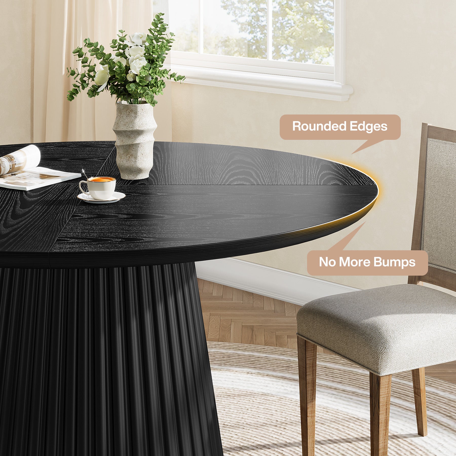Tribesigns 120 cm Ronde Eettafel voor 4-6 Personen