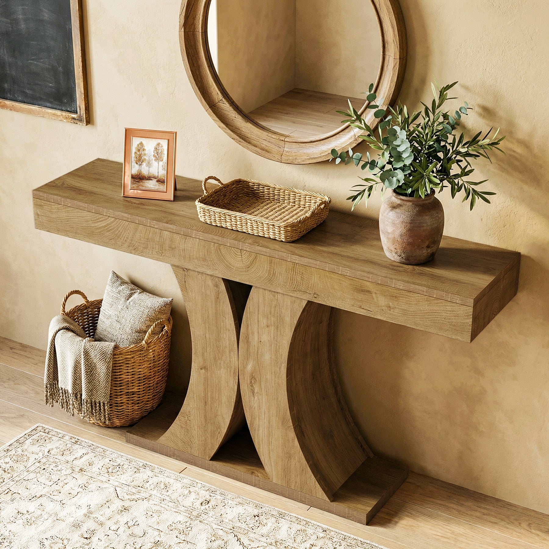 Tribesigns 150 cm Consoletafel, Smalle Houten Haltafel voor Woonkamer