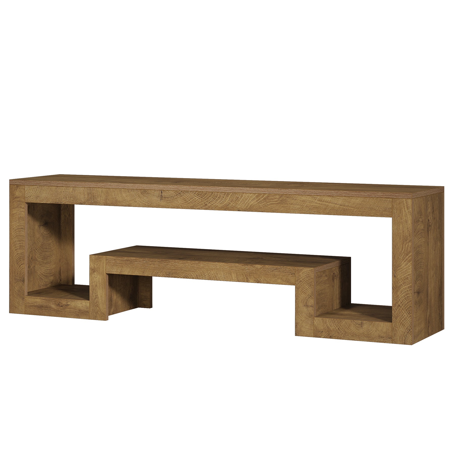160 cm Tribesigns TV-Meubel voor 55–75 Inch TV’s, Landelijk Entertainment Center met Open Opbergruimte