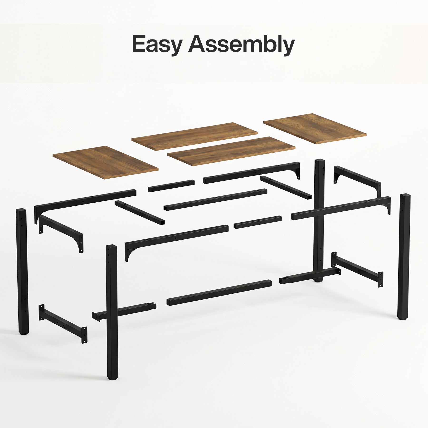 Tribesigns Bartafel 180 cm voor 6–8 Personen, Hoge Tafel met Metalen Frame en Voetensteun